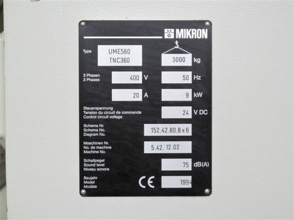 MIKRON UME 560 Cnc Freze