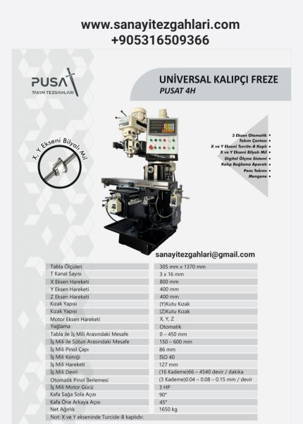 PUSAT 4 NUMARA KALIPÇI UNIVERSAL FREZE