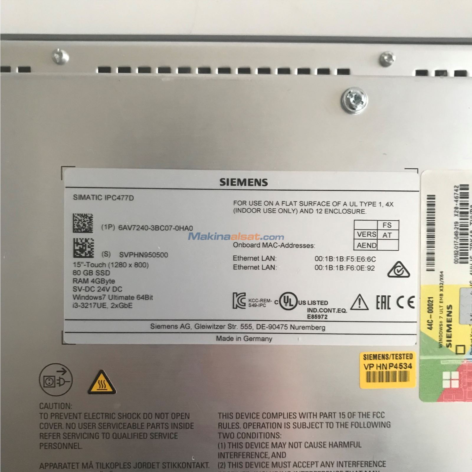 SIEMENS SIMATIC IPC477D