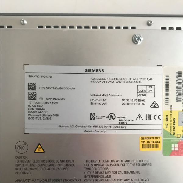 SIEMENS SIMATIC IPC477D