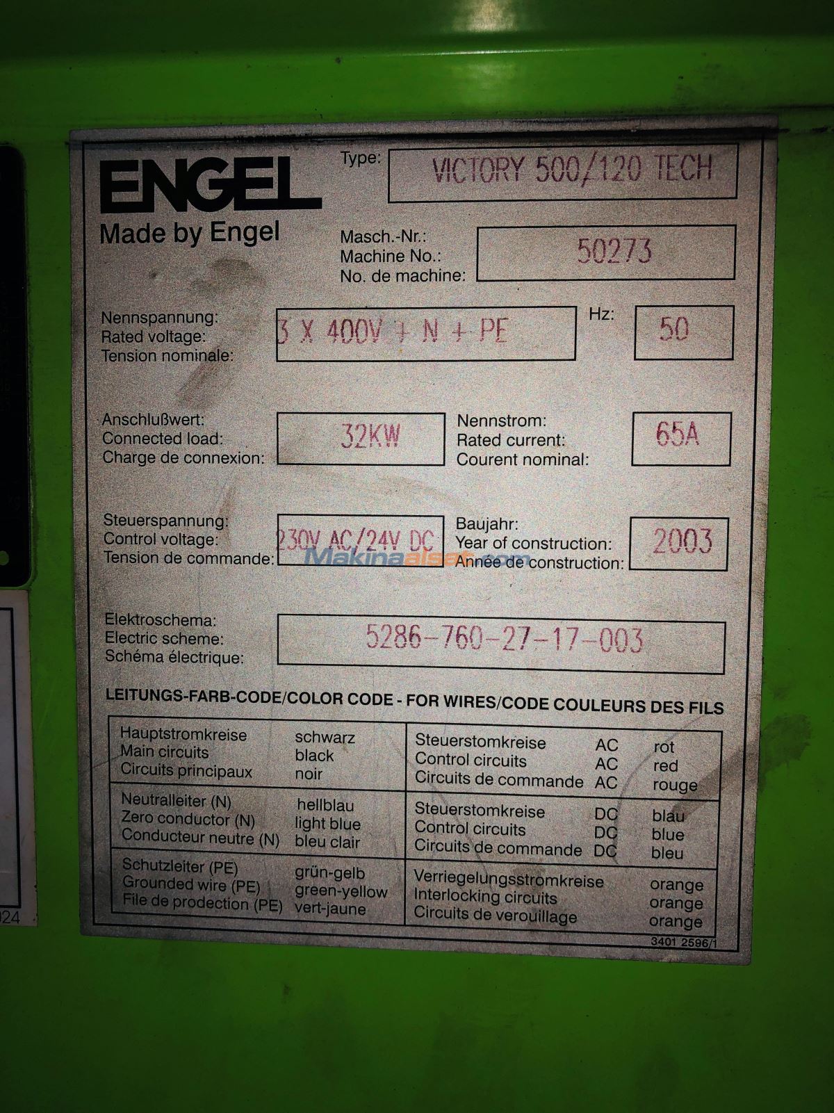 ENGEL VICTORY 500/120 PLASTİK ENJEKSİYON