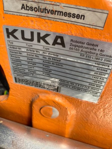 KUKA KRC2 KR 210 L 180-2 2000 2012 MODEL ROBOT