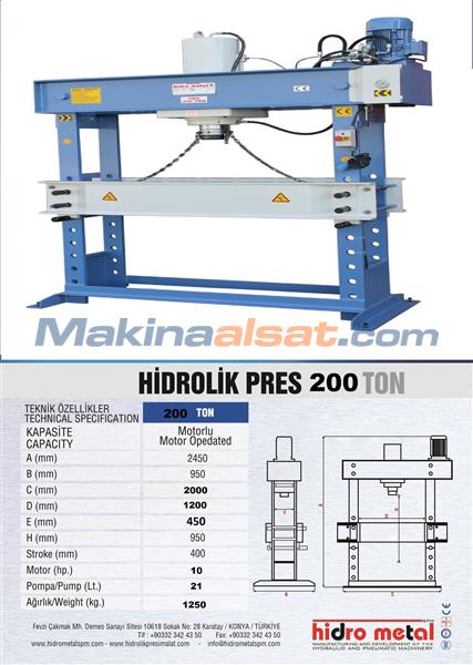 200 TON HİDROLİK PRES